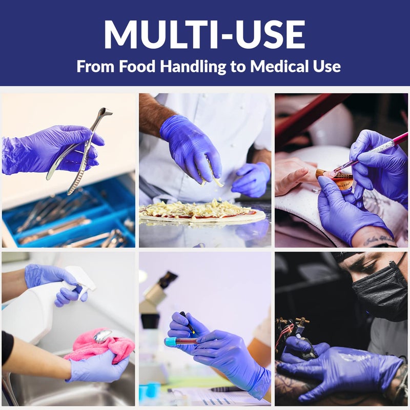 Klex قفازات كليكس نيتريل للفحص - درجة طبية، خالية من البودرة، خالية من مطاط اللاتكس، قفاز فحص قابل للتخلص، قوي وآمن للطعام، لافندر م متوسط، علبة من 100 - Image 5